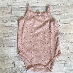 Jamie Kay Lulu Floral Singlet Blush Pink Baby Bodysuit Size 6-12 Months